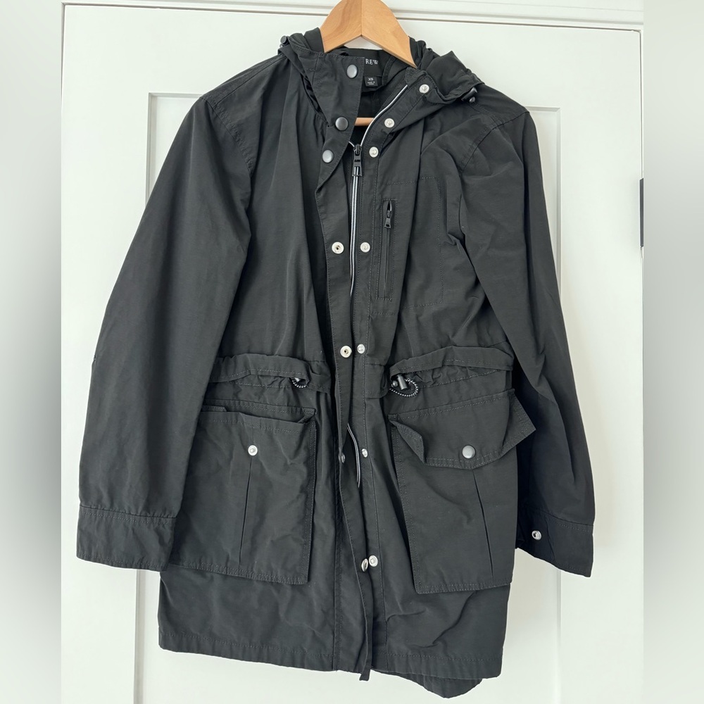 J Crew Black Raincoat Size XS